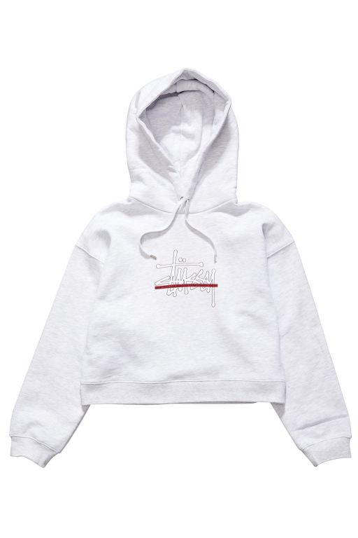 Stussy Womens Outline BF Hoodie White - SNGXF0513